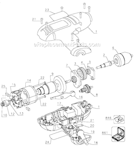 Part Location Diagram of 386395-01 DeWALT Kit Box